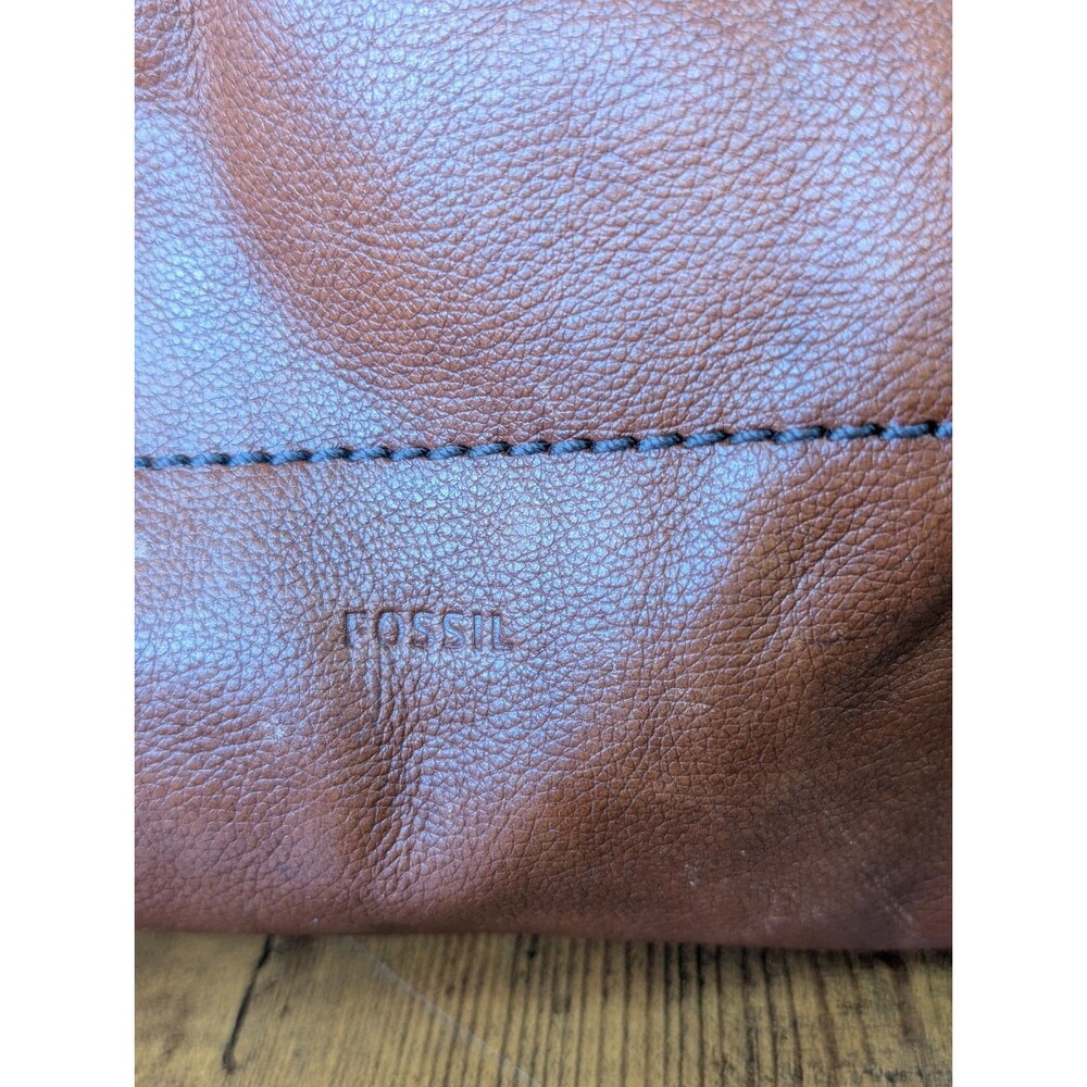 Fossil Charlotte Hobo Bag Brown Pebbled Leather Purse Adjustable Strap Brown - Picture 2 of 15